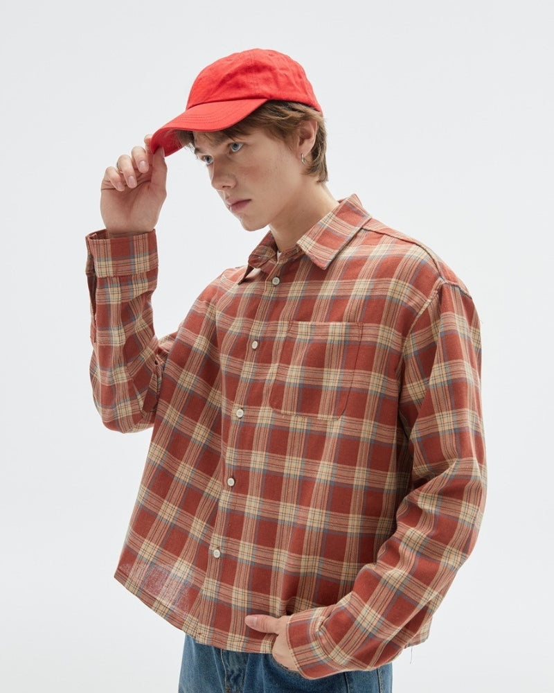 Chemise à carreaux 2 tons, coupe décontractée