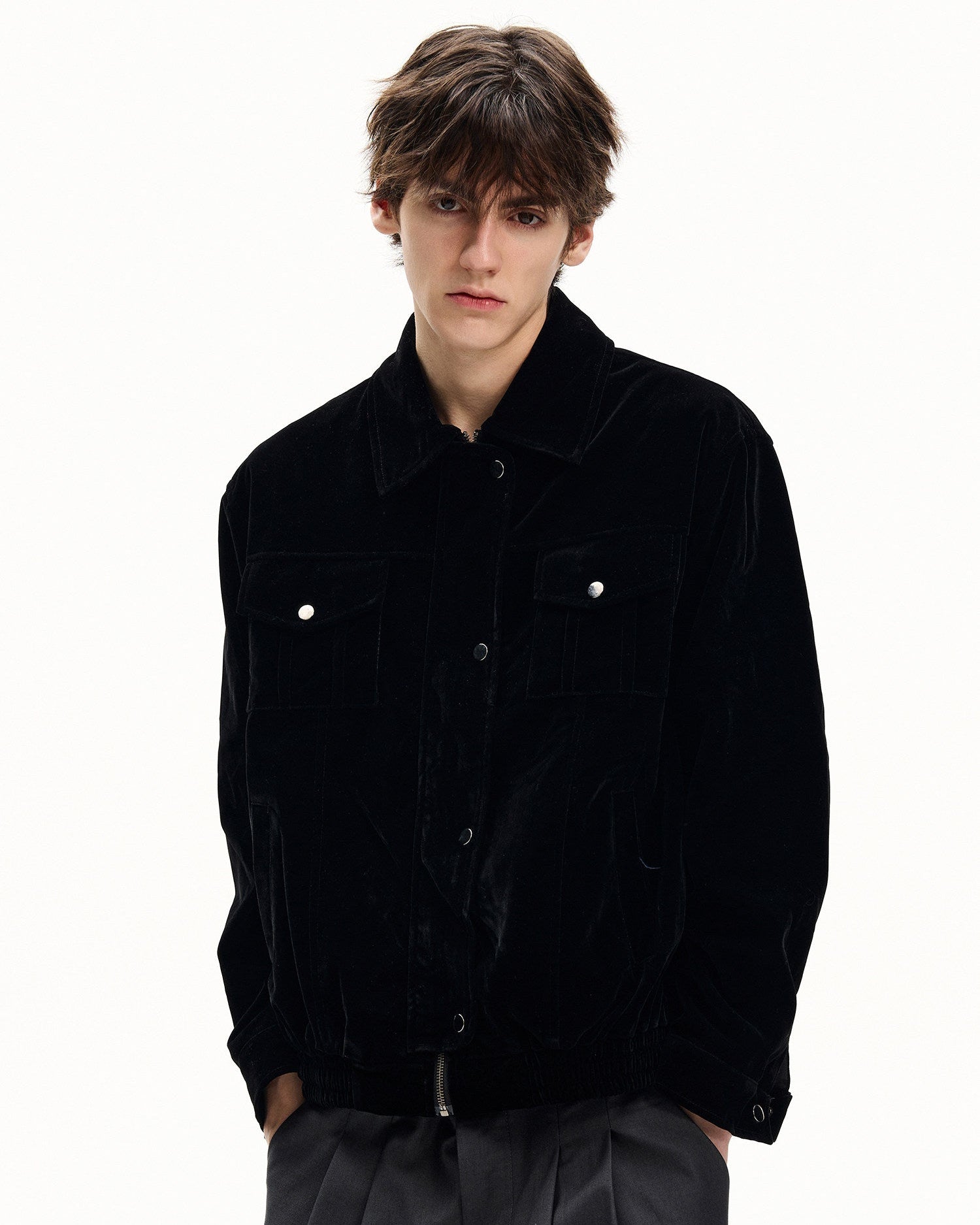 Suede-Feel Cotton Trucker Jacket