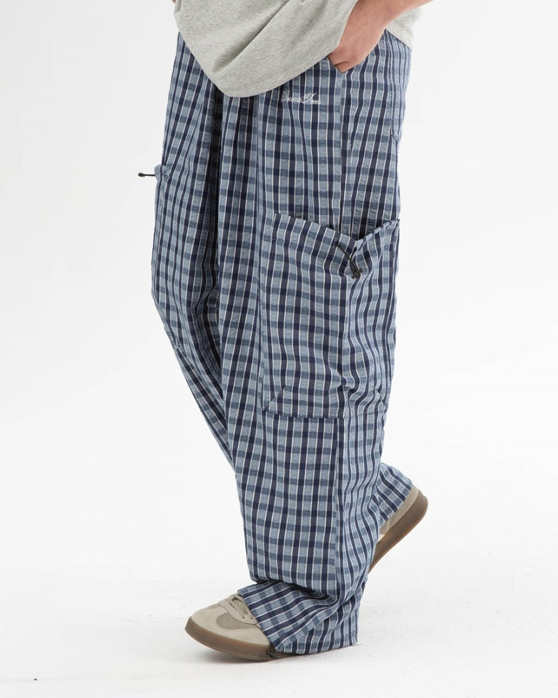 Unter dem Kokosnussbaum Relaxed Fit Karierte Cargo-Hose