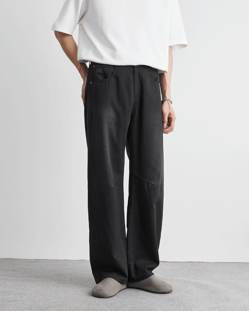 Baggy Elastic Waistband Jeans Look Hose