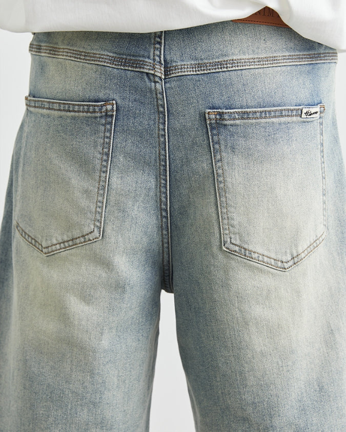Light Wash 5-Pocket Denim Short