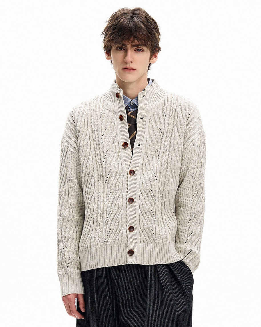 Essential Cable Knit Wool Cardigan