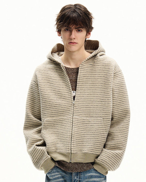 Striped Cotton Zip Jacket