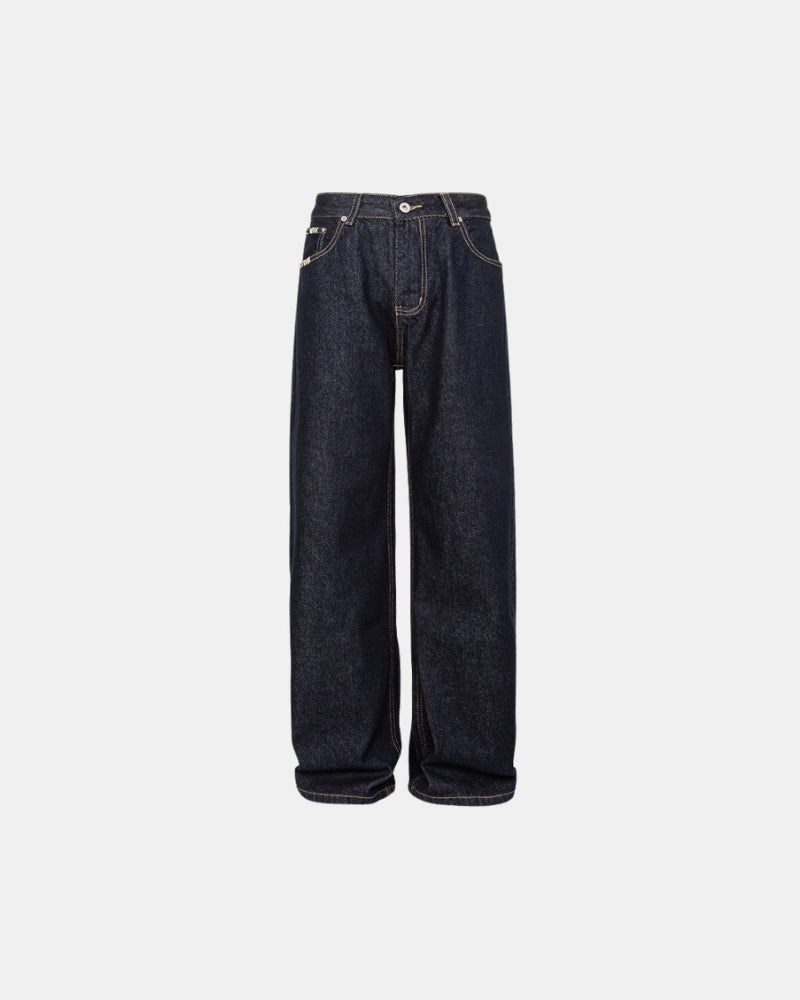 Relaxed Fit Wide-Leg Jeans Blak Wash