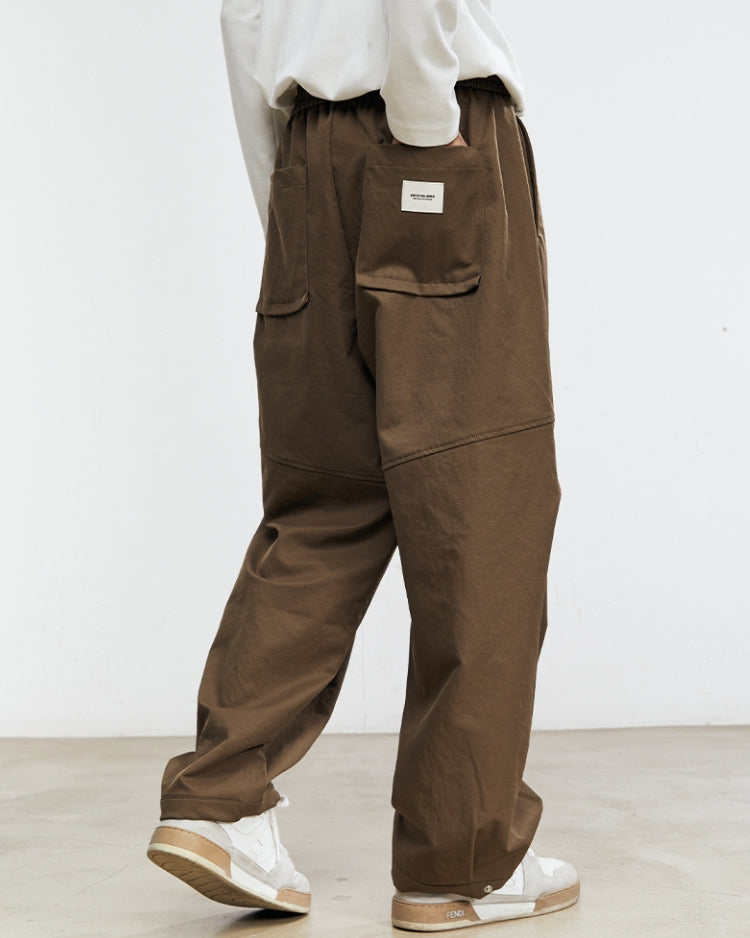 Lounge-Hose mit breitem Bein und Bund