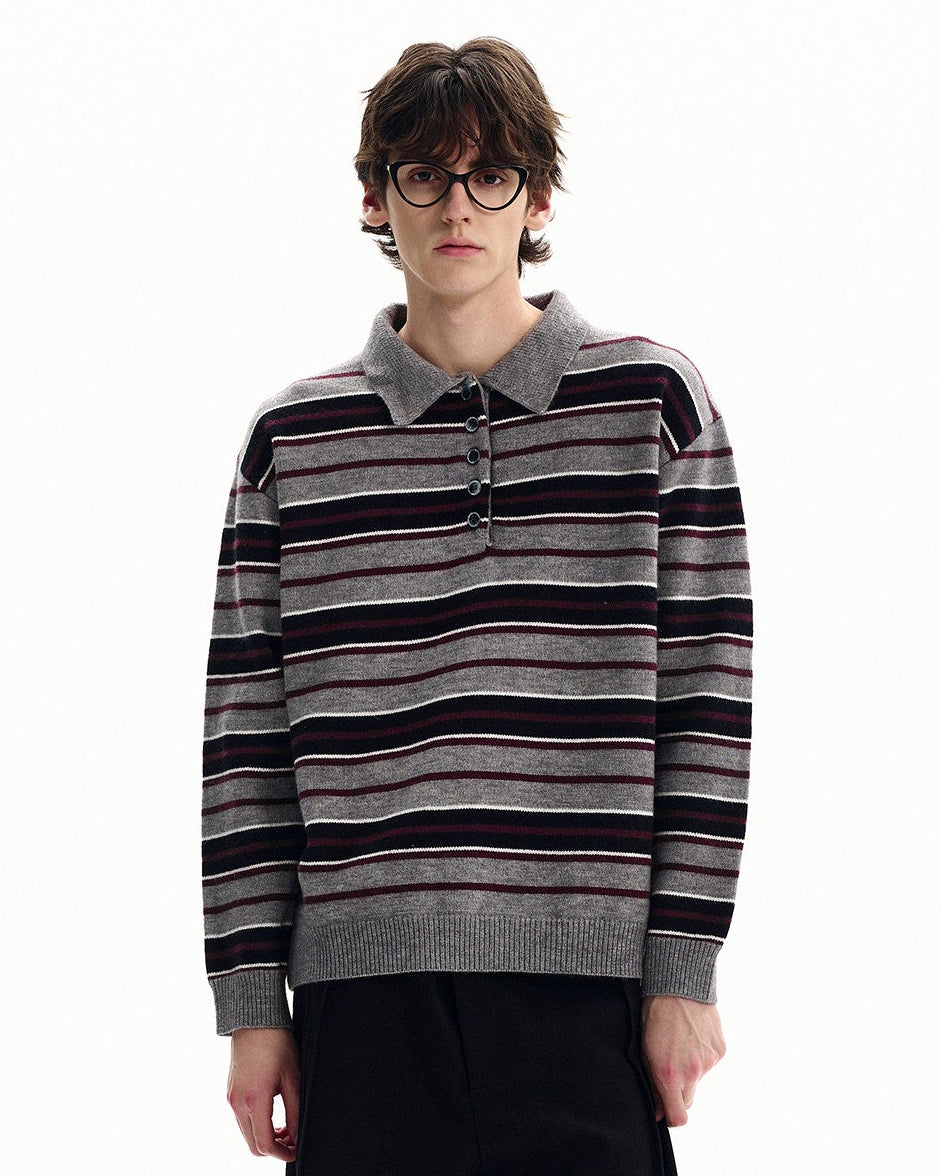 Premium Striped Knit Sweater