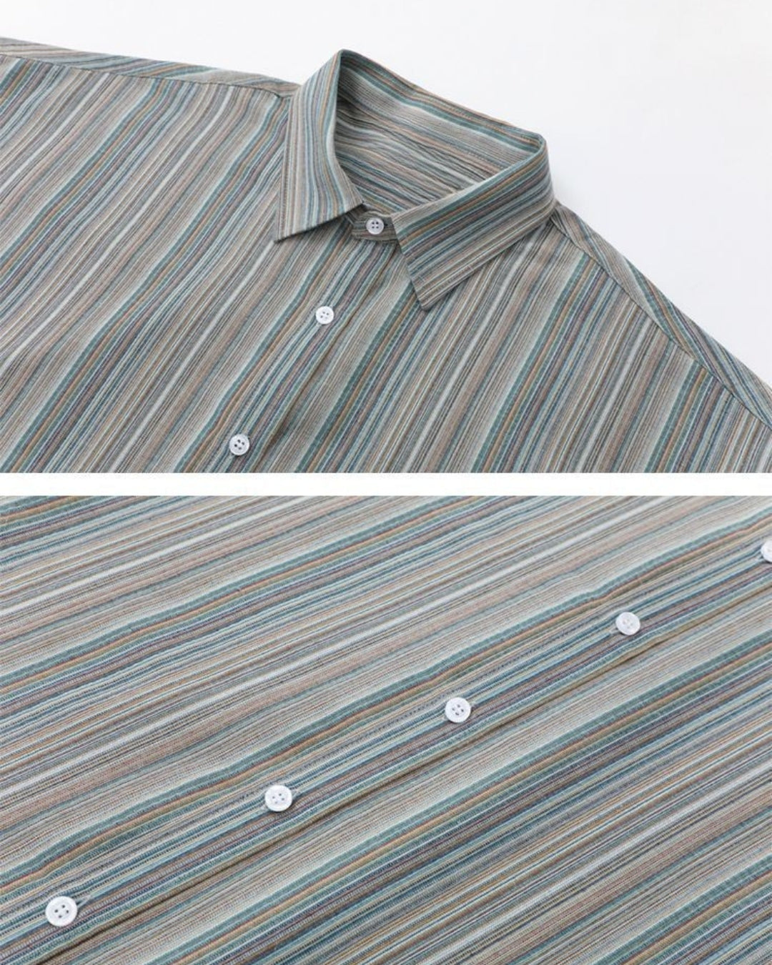 Chemise à manches courtes à rayures côtières