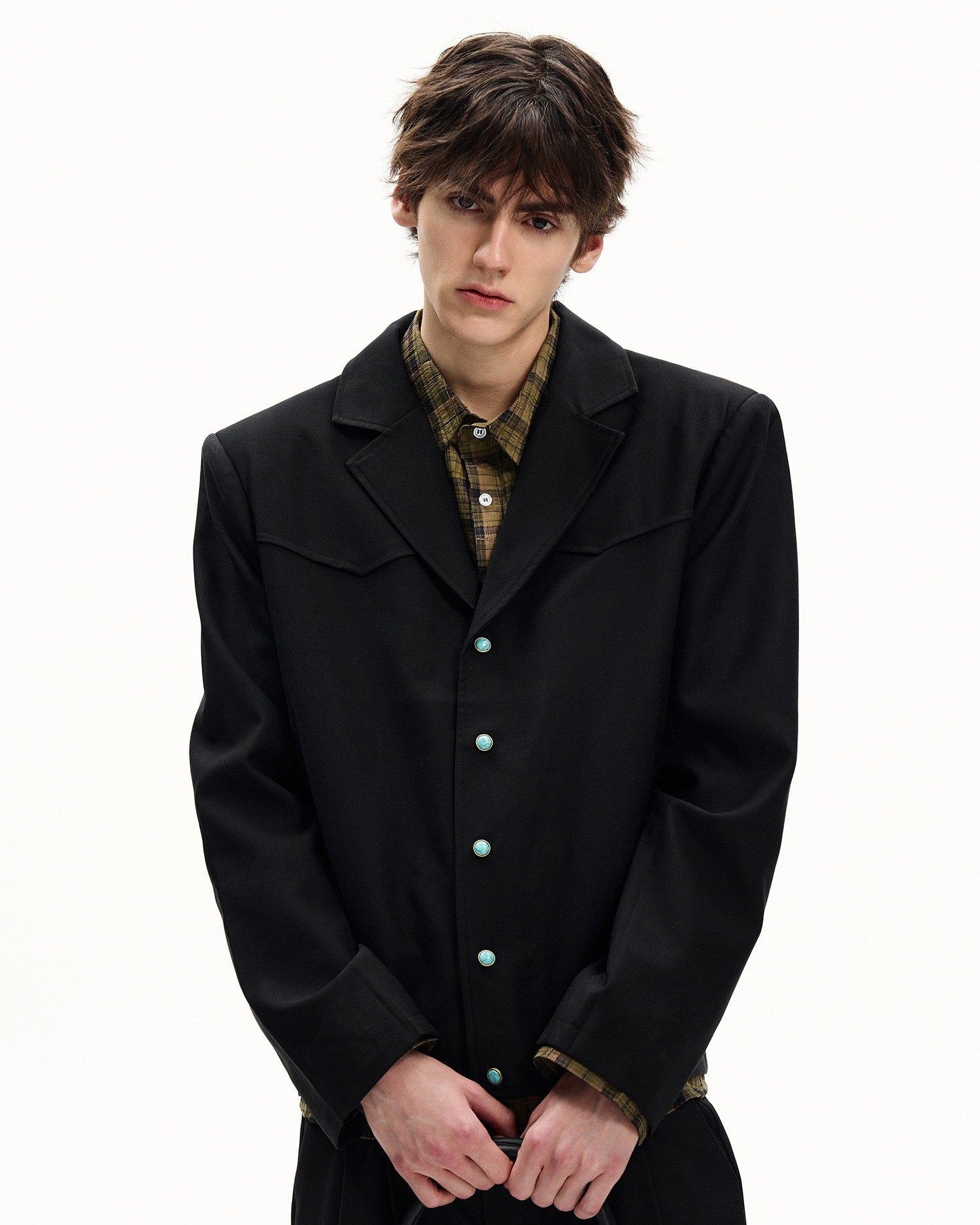 Wool Twill Buttoned Jacket