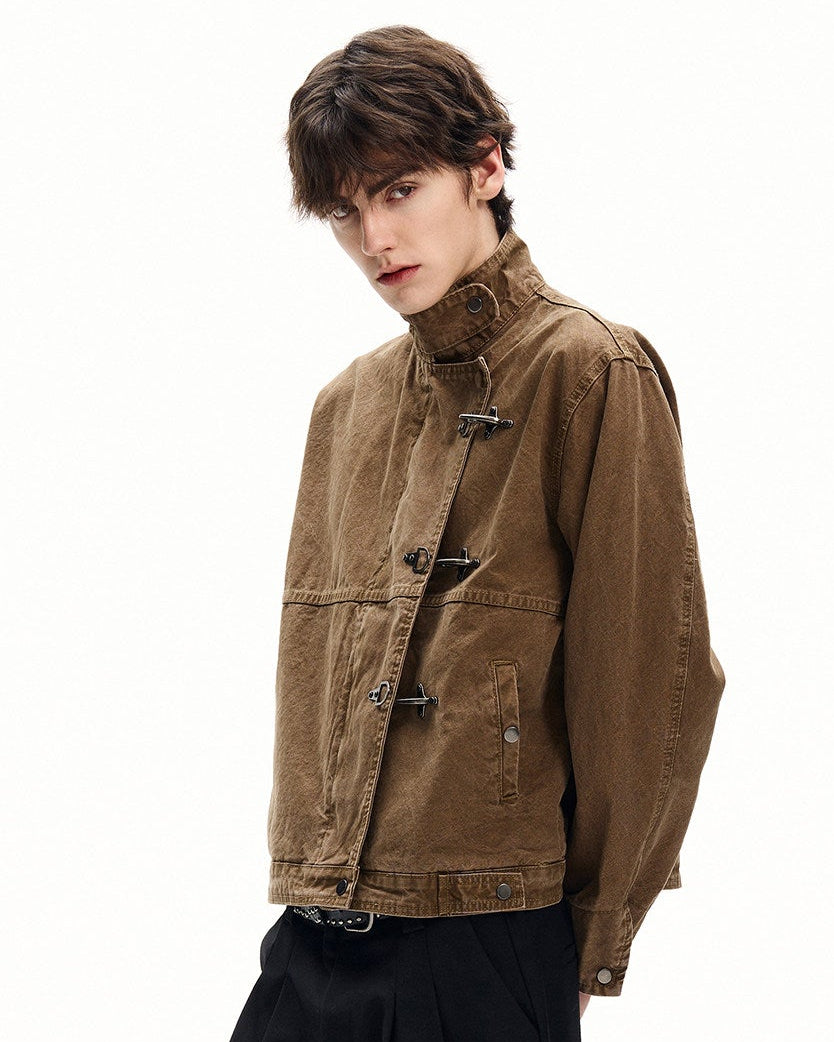 Cotton Canvas Asymmetric Field Jacket