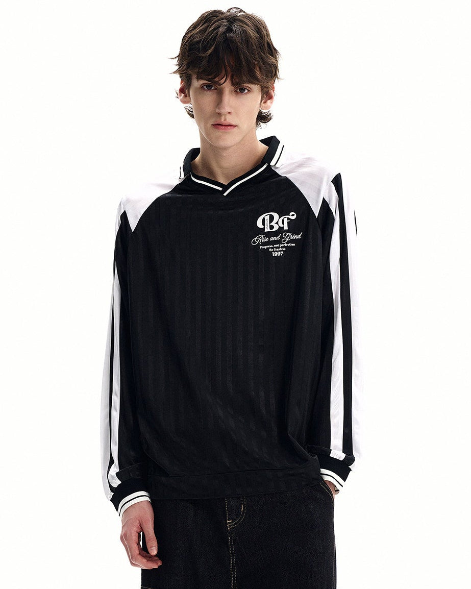 Stripe Panel Technical Jersey Top