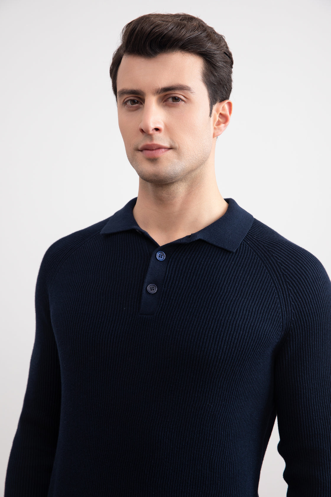 Navy Engels Rib Poloshirt