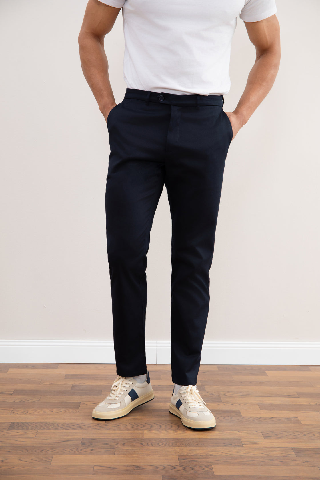 Navy Stretch Straight-Fit Chino