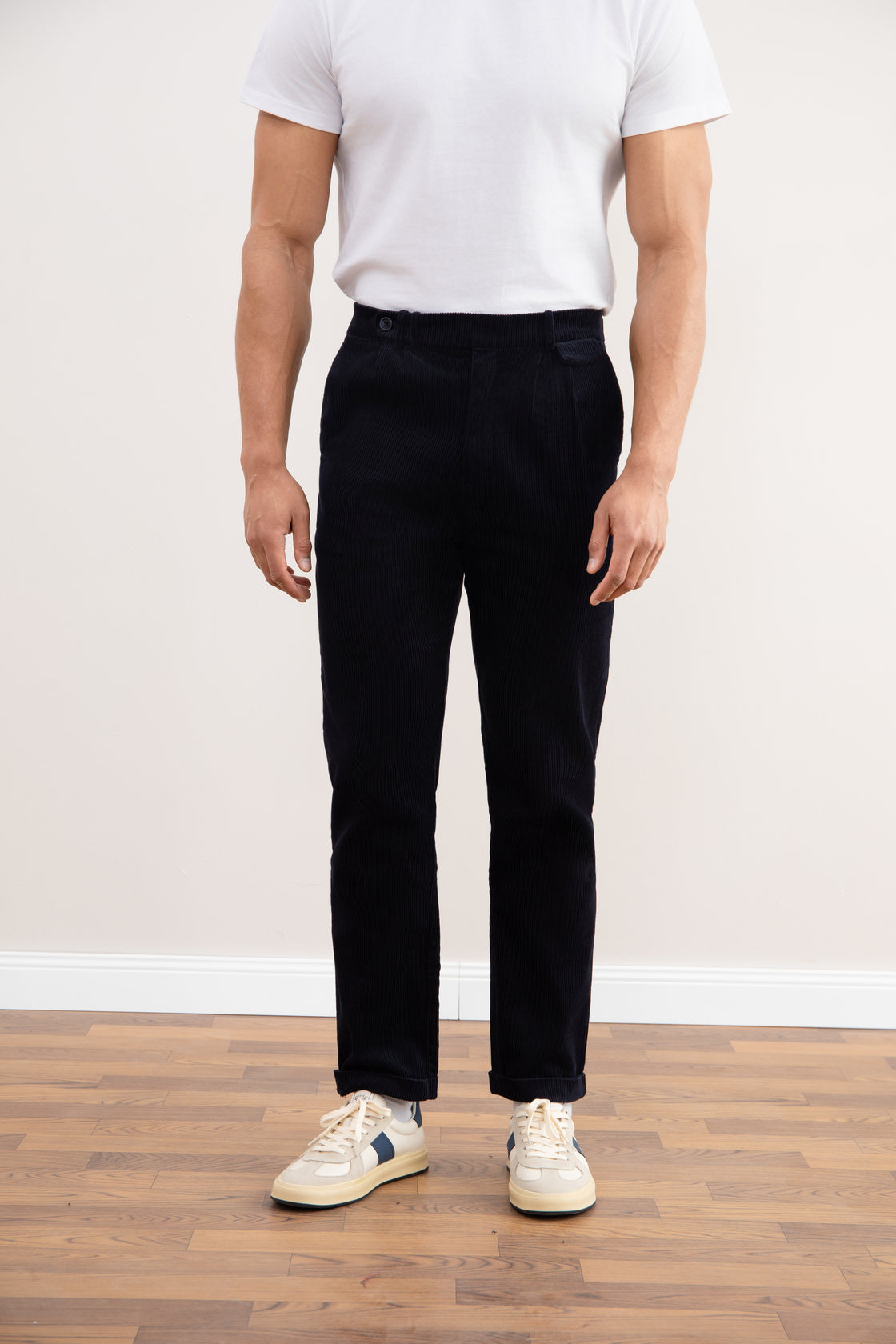Marine rechte Corduroy Broek