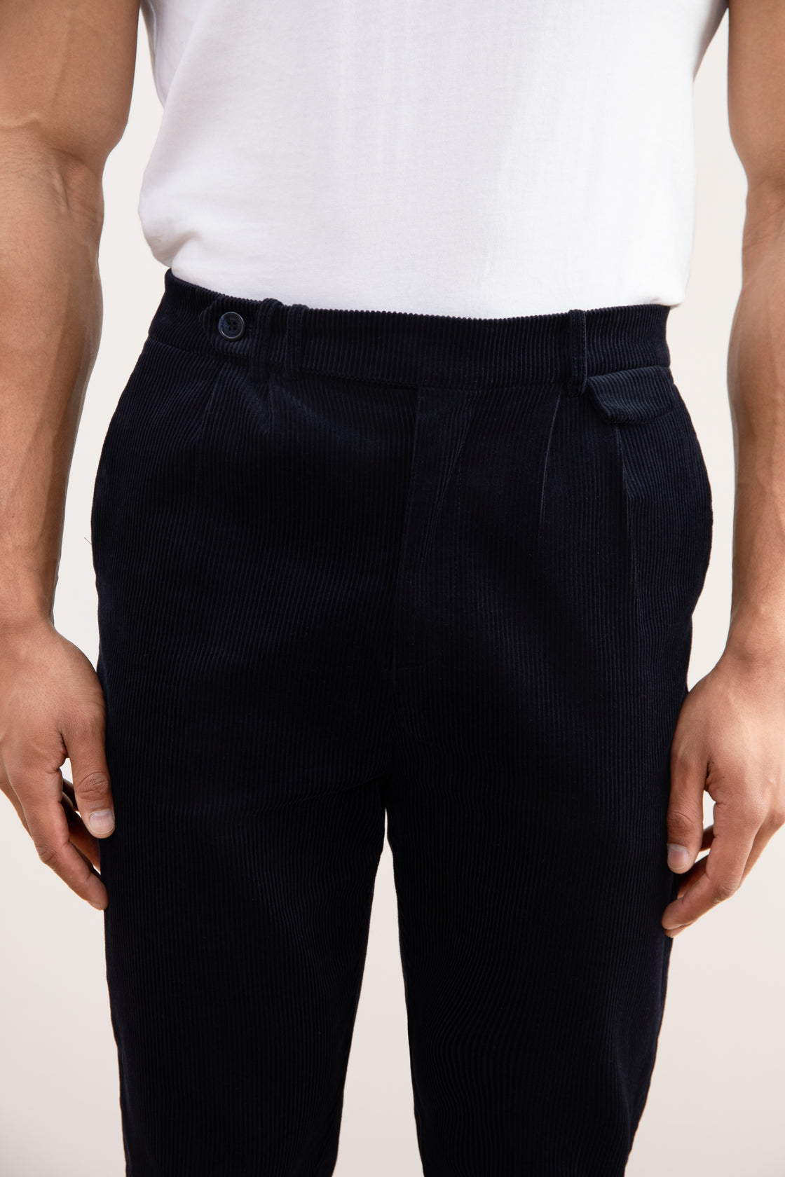 Marine rechte Corduroy Broek