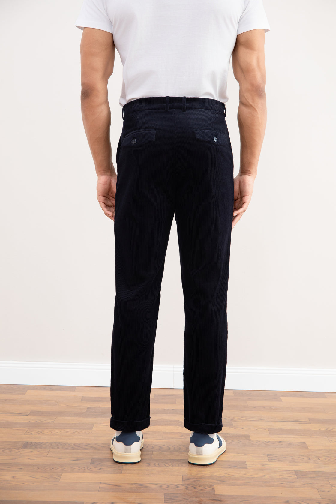Marine rechte Corduroy Broek