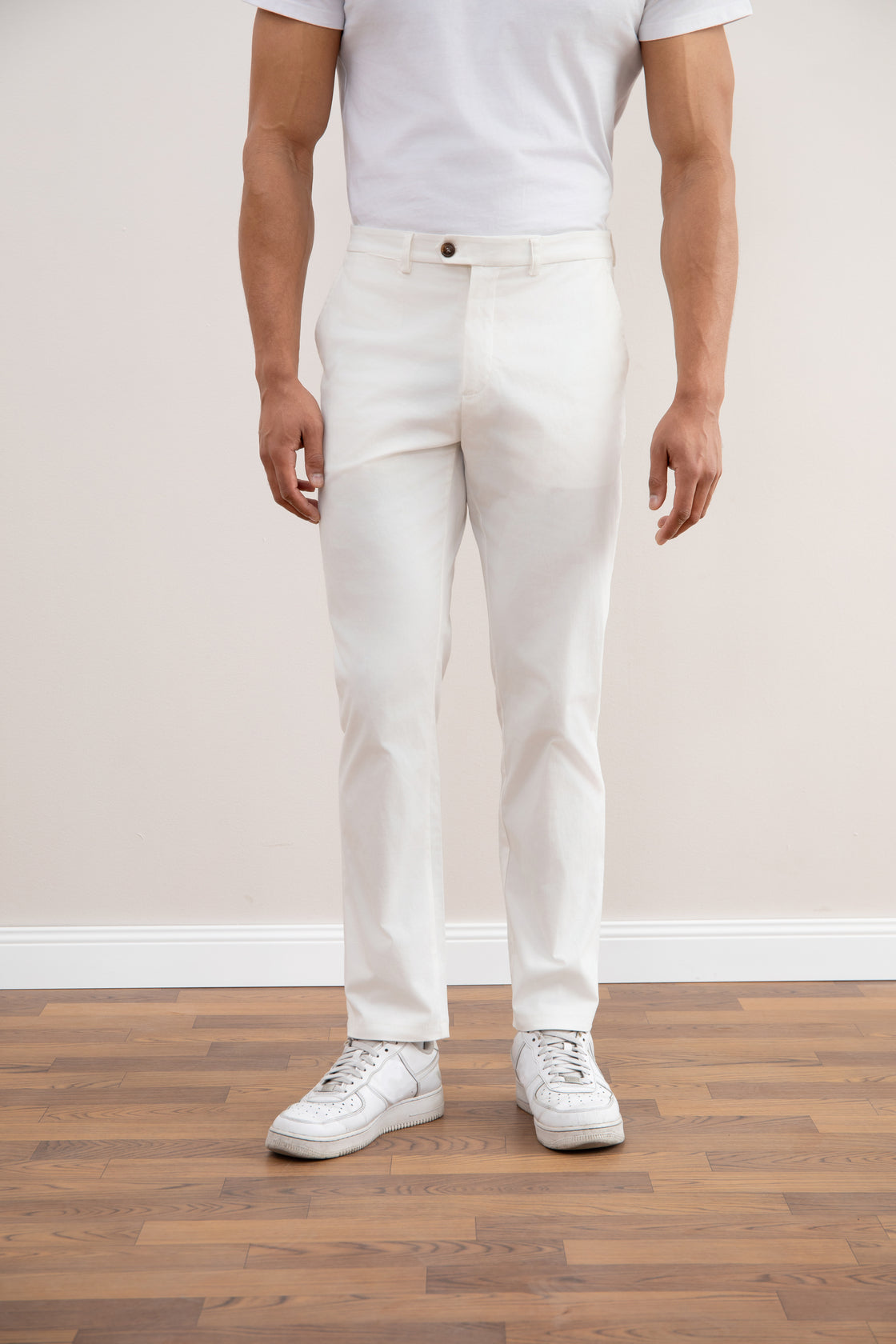 Witte rechte Chino