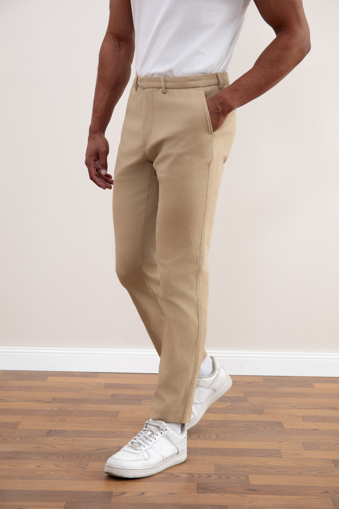 Pantalones de invierno rectos de color tostado