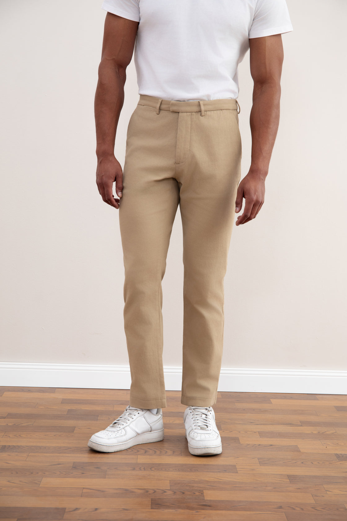 Pantalones de invierno rectos de color tostado