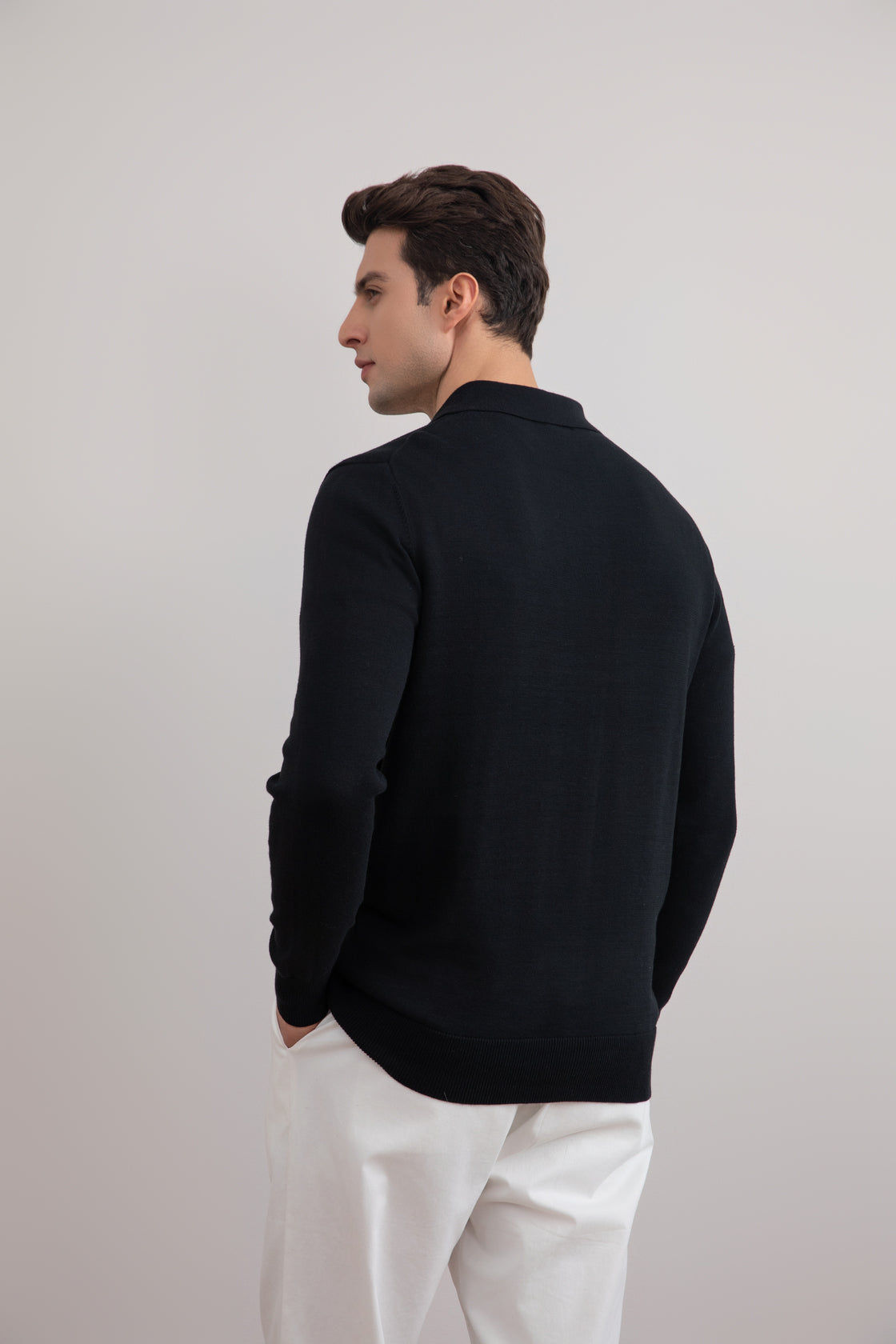 Zwart Klassiek Polo Shirt