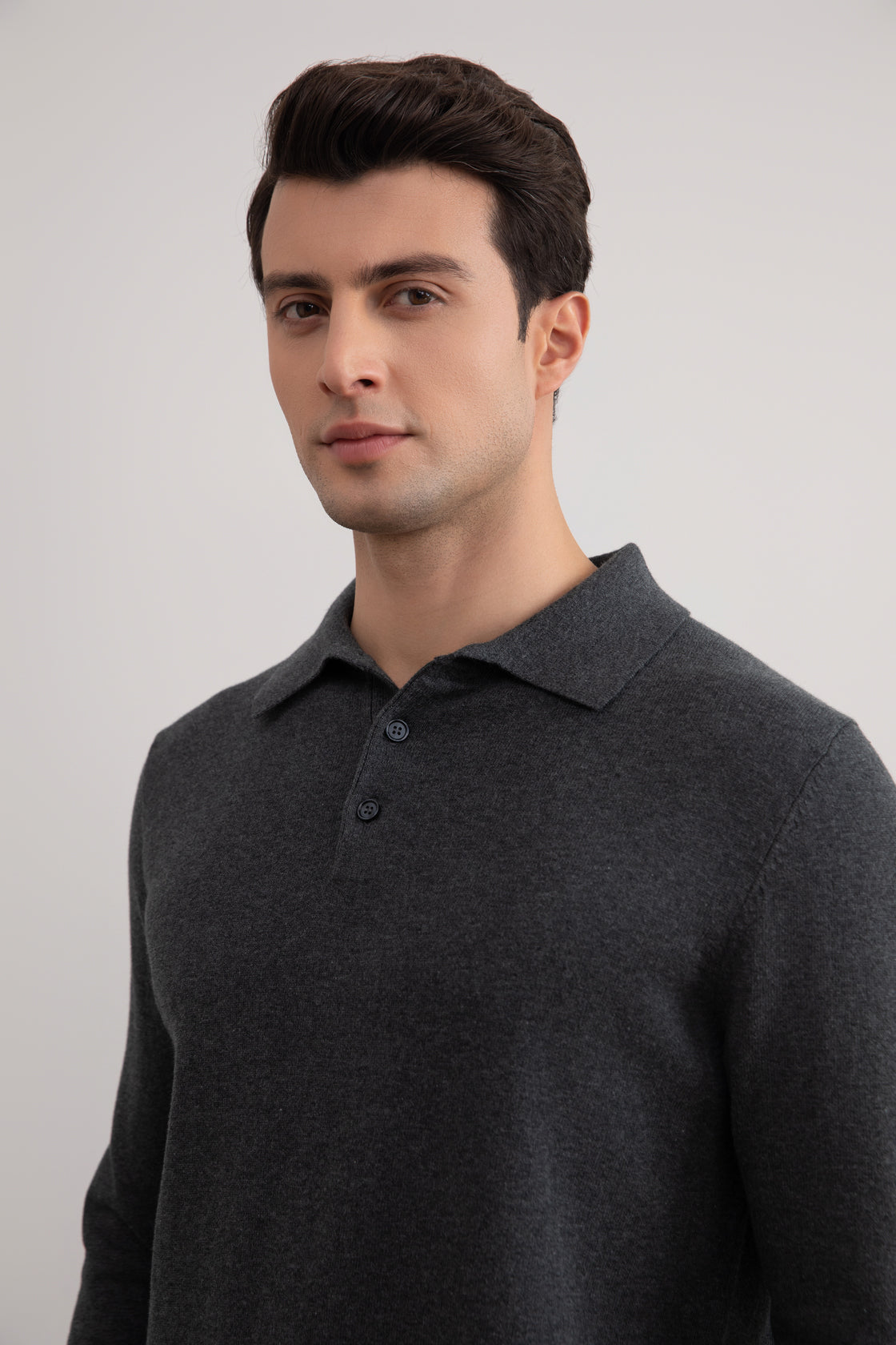 Klassiek antraciet poloshirt