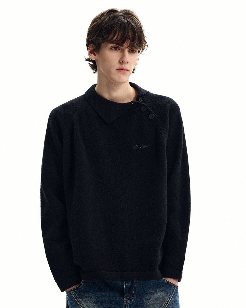 Knit Button Collar Sweater