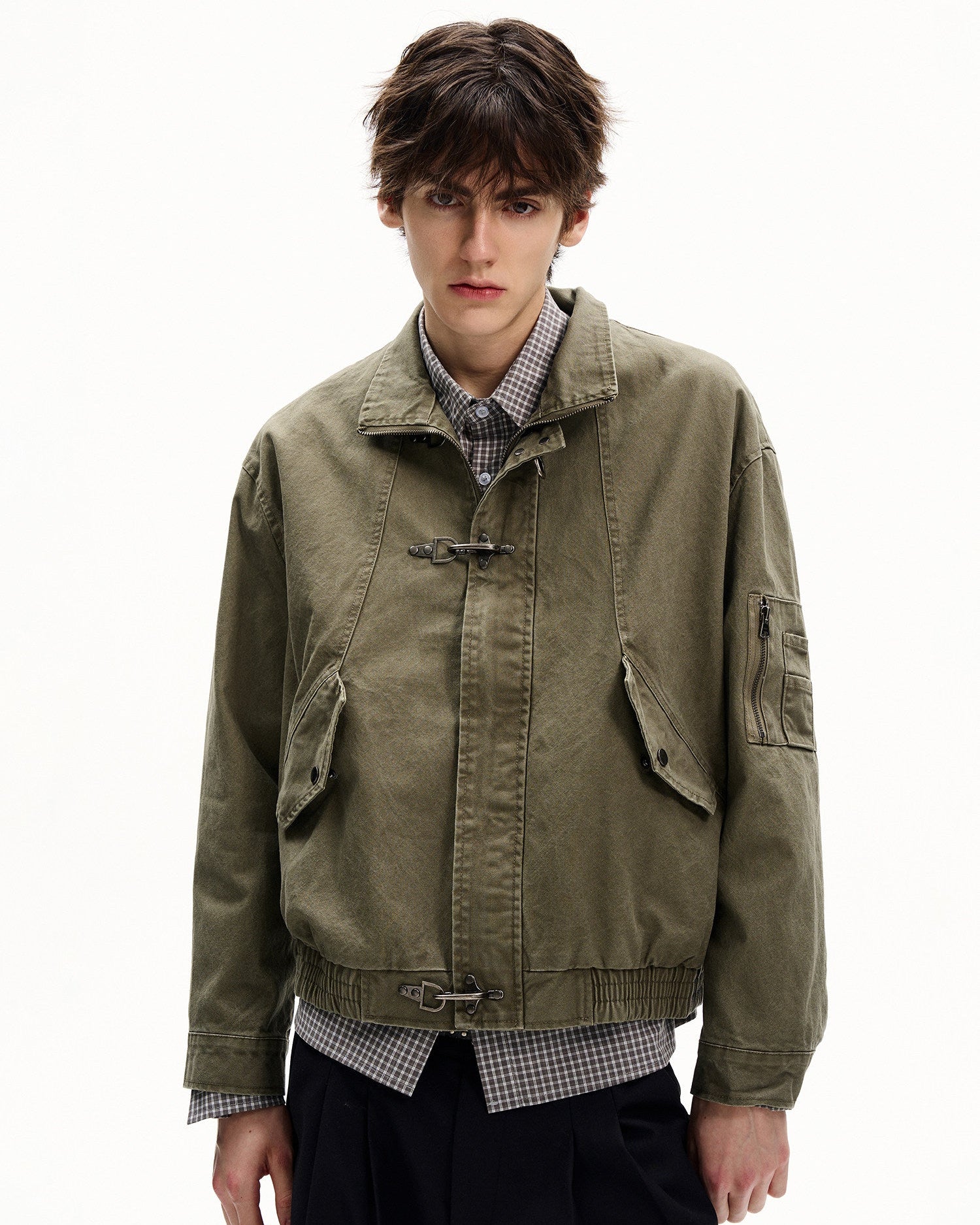 Functional Zip Buckle Front Jacket