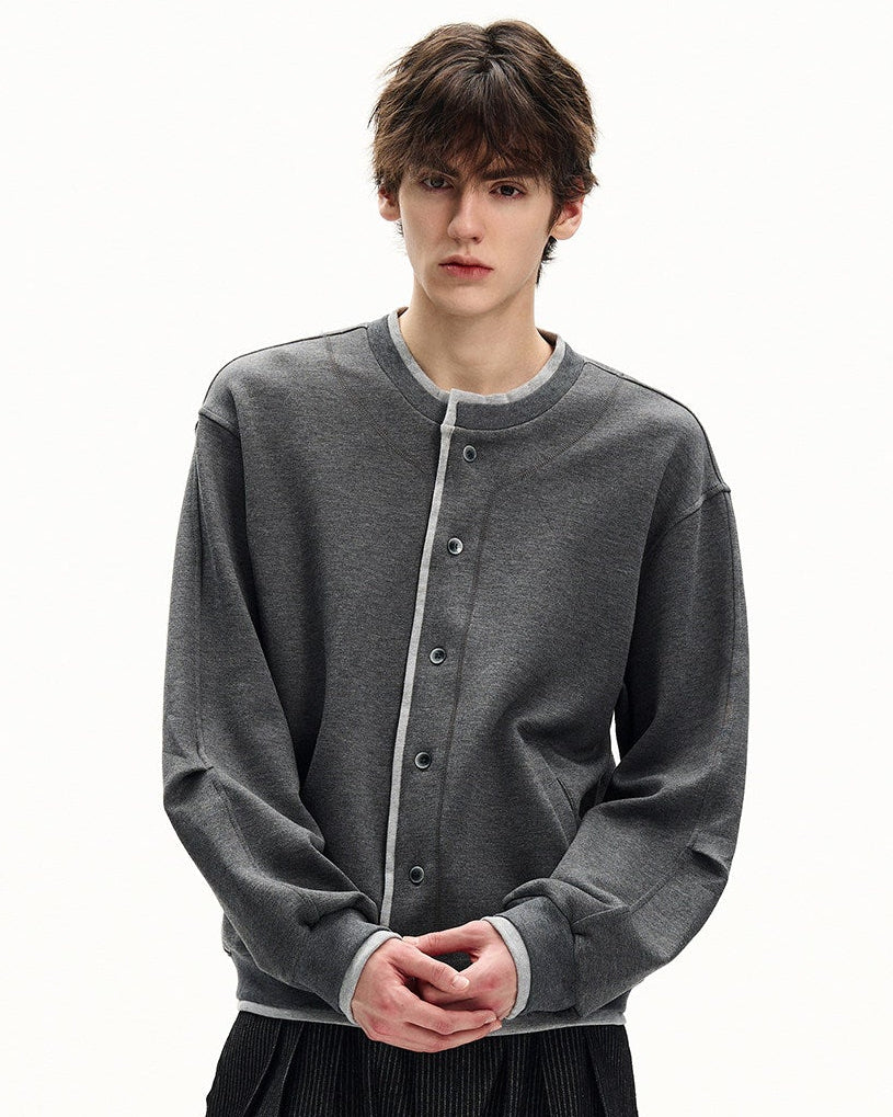 Interlock Button Front Sweater