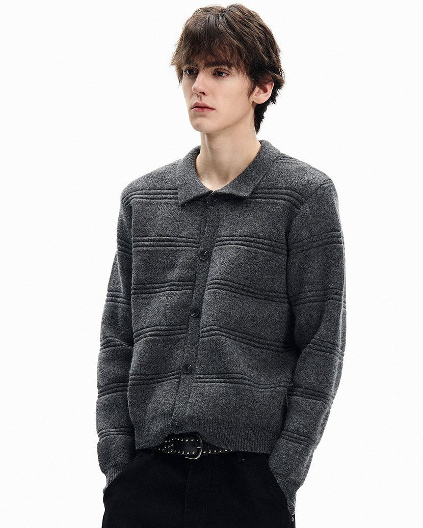 Quilted Wool Blend Cardigan Jacket