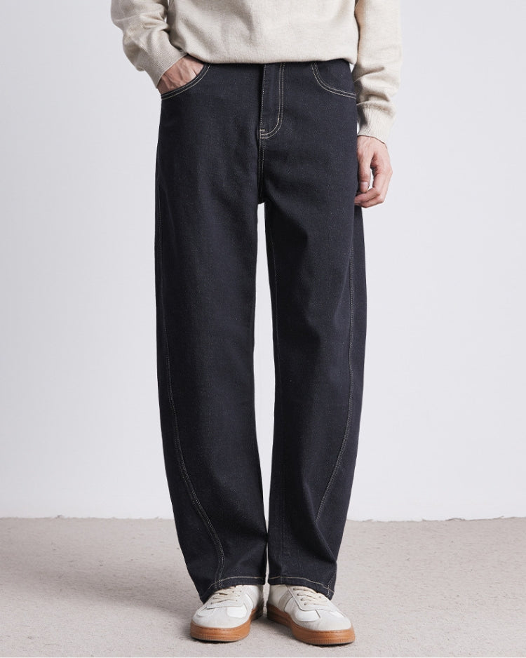 Raw Indigo Jeans mit geradem Bein