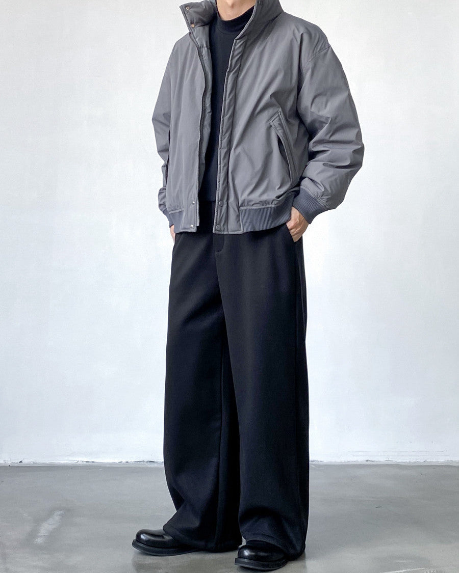 Tailored Thickened Wide Leg Wool Trousers