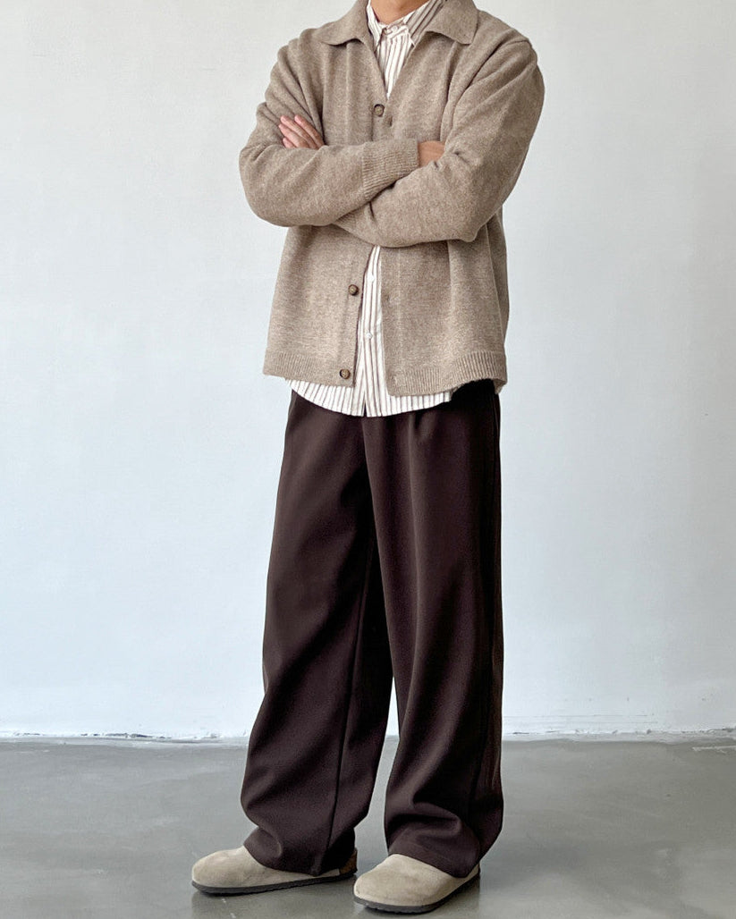 Clean Fit Drape Pleated Trousers
