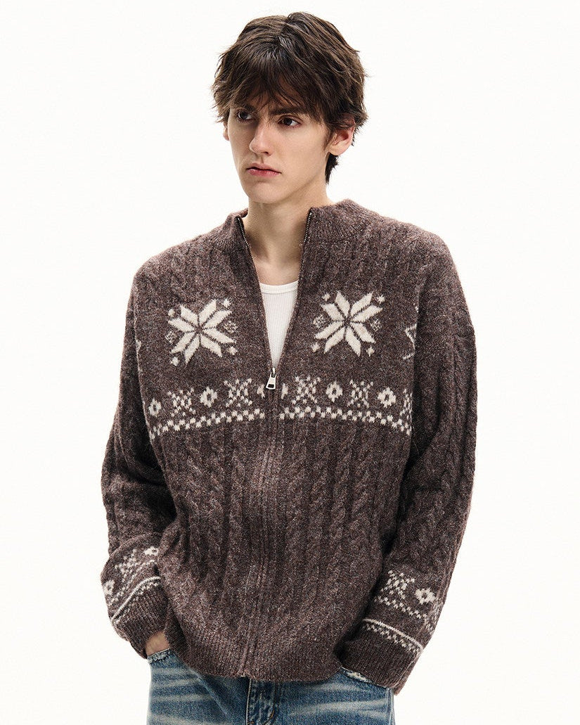 Heritage Knit Zip Cardigan