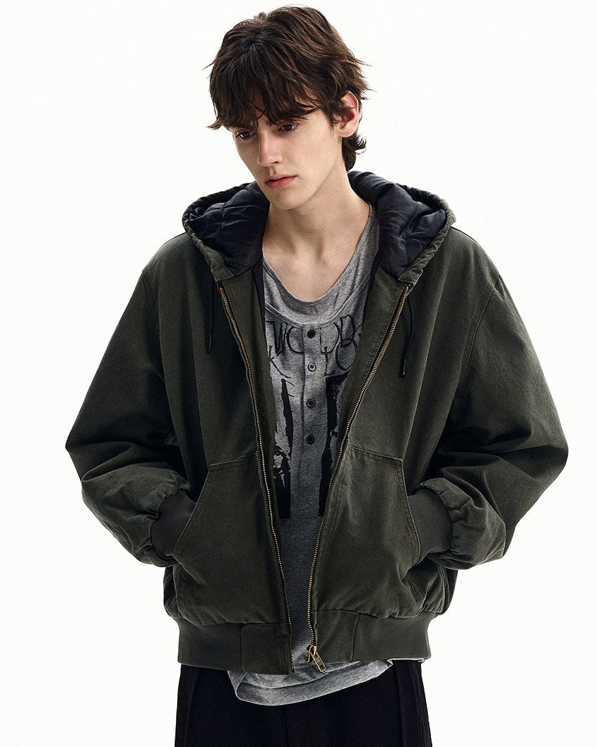 Full Zip Cotton Hooded Jacket