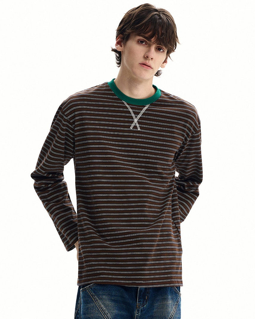 Striped Cotton Long Sleeve Tee