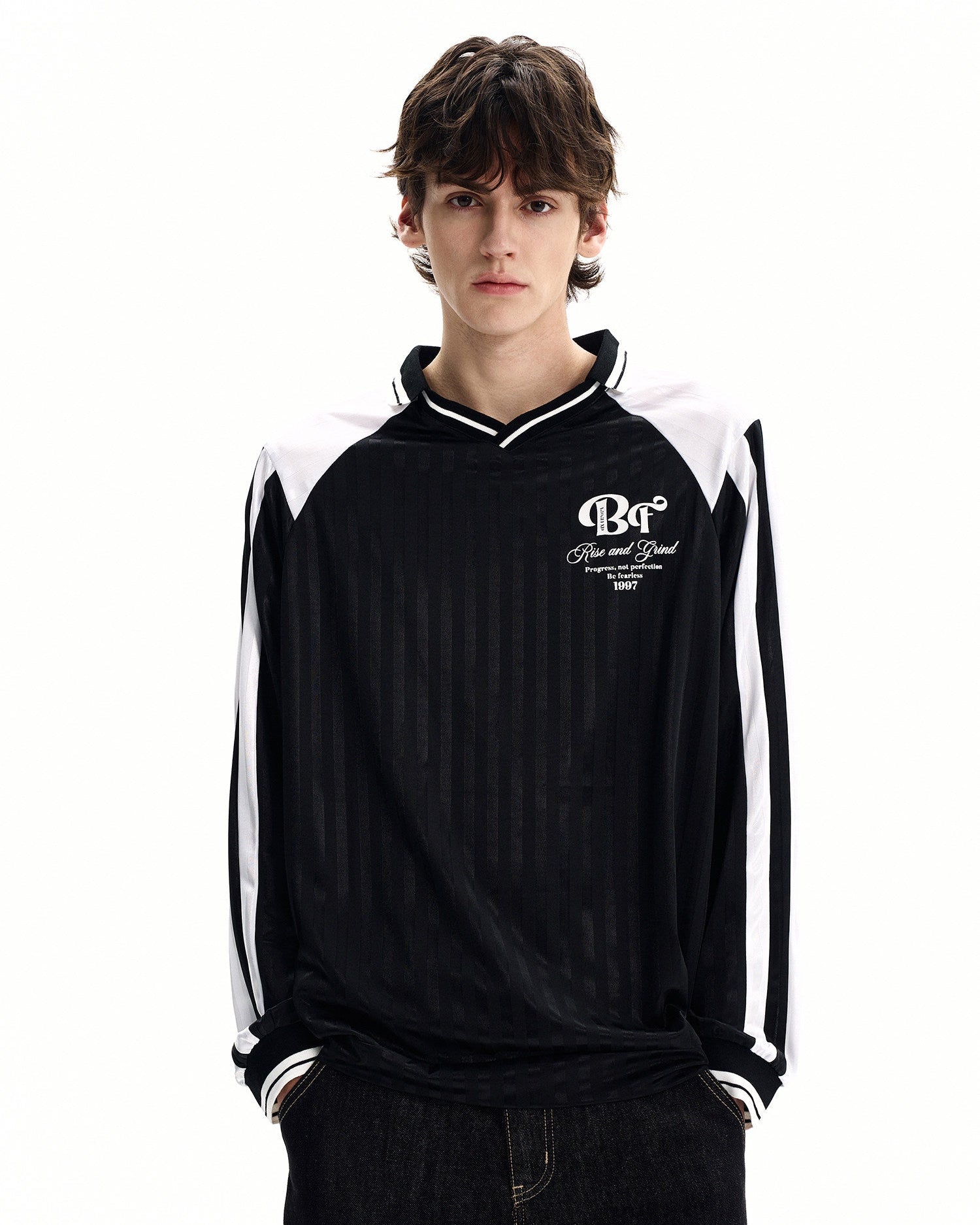 Stripe Panel Technical Jersey Top