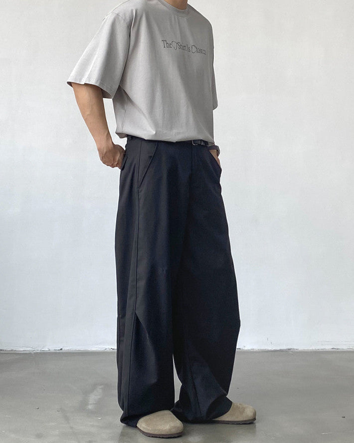Wide Leg Casual Tailored Trousers