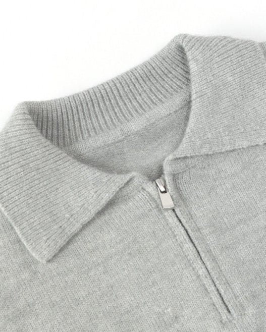 Minimal Knit Zip Sweater