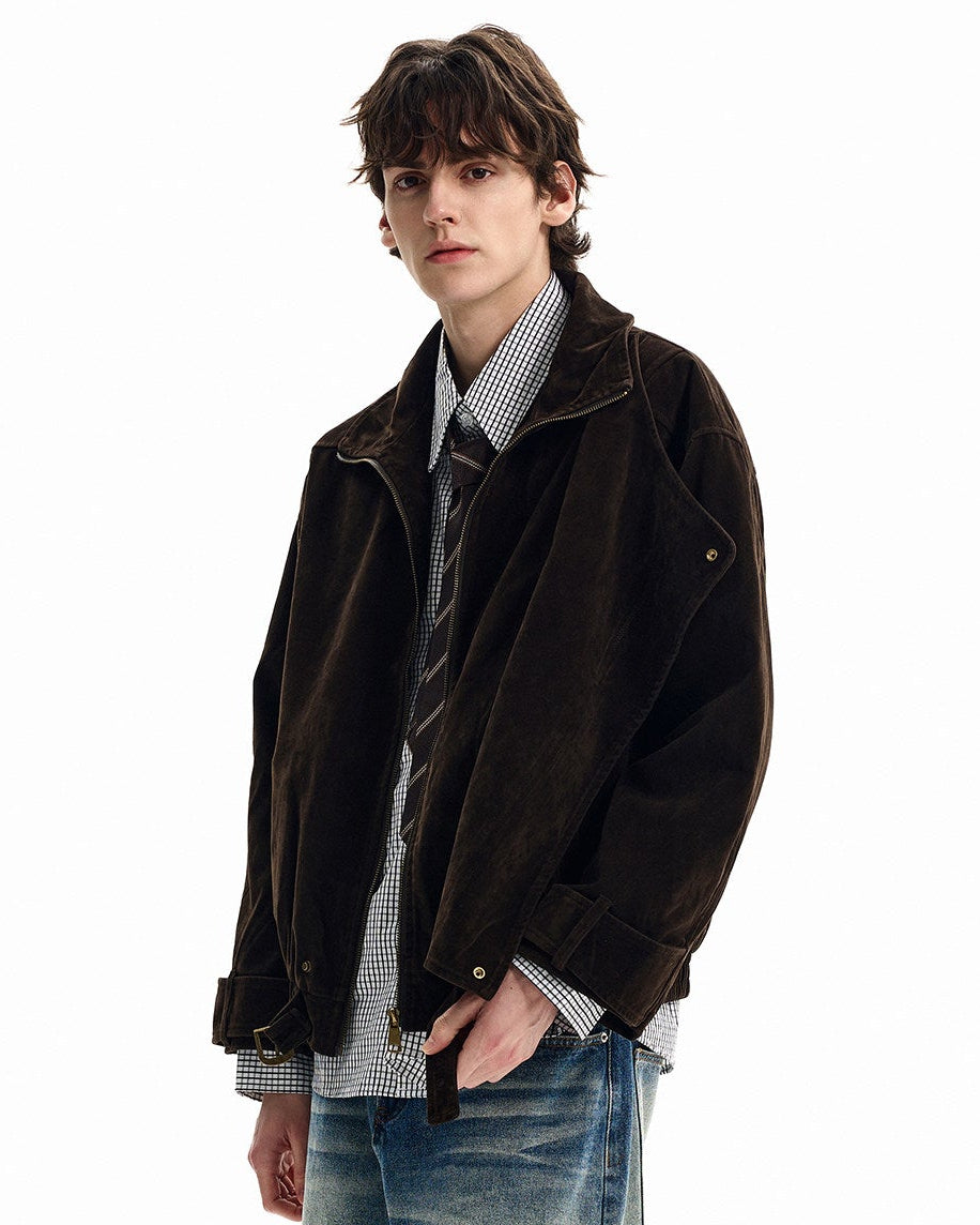 Vintage Wash Cotton Suede Jacket