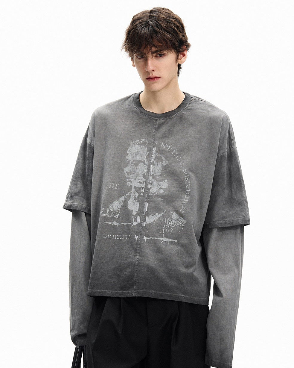 Faux Two-Piece Layered T-Shirt