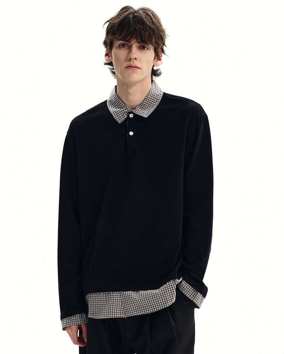 Cotton Jersey Layered Polo Shirt