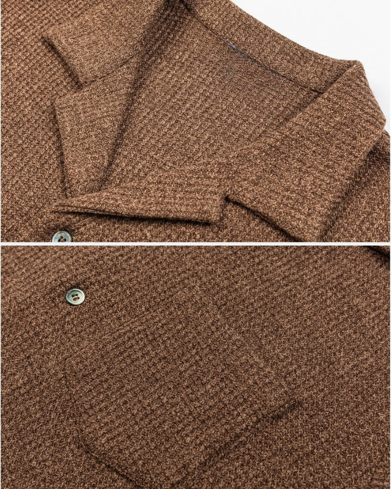 Chemise à col cubain en tricot texturé