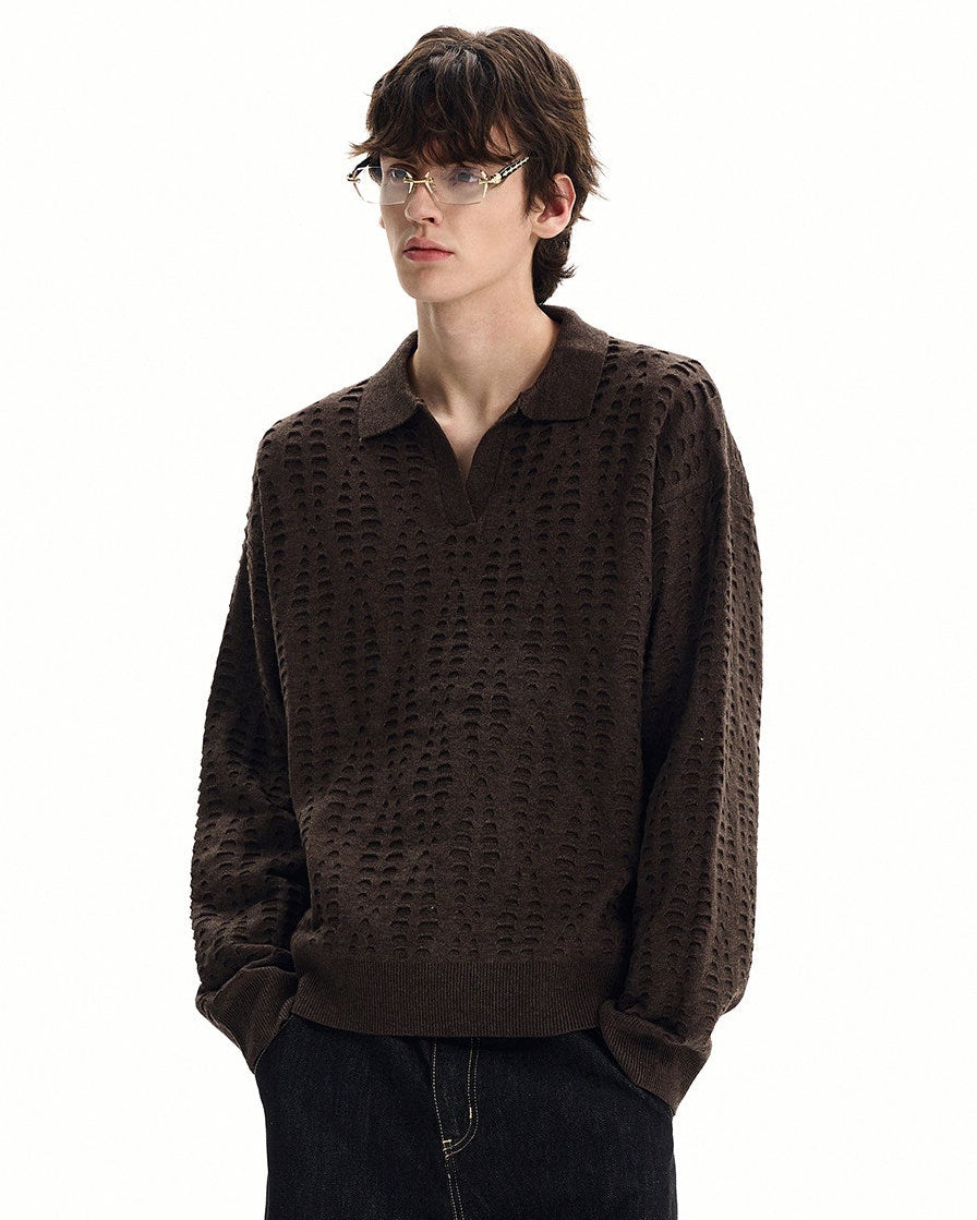 Hollow-Out Collar Knit Sweater