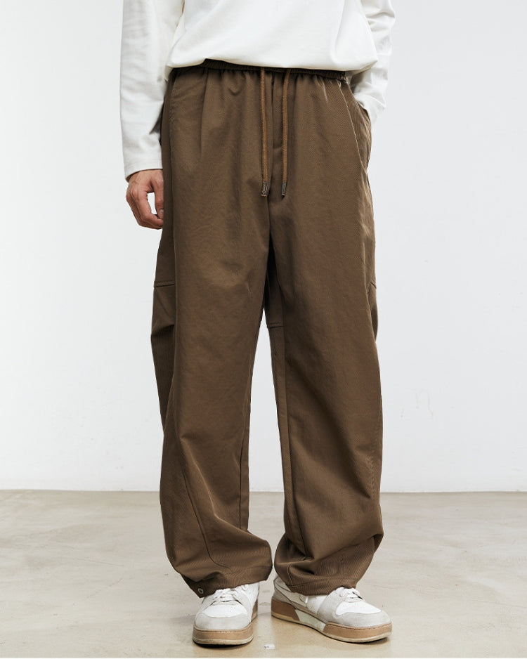 Lounge-Hose mit breitem Bein und Bund