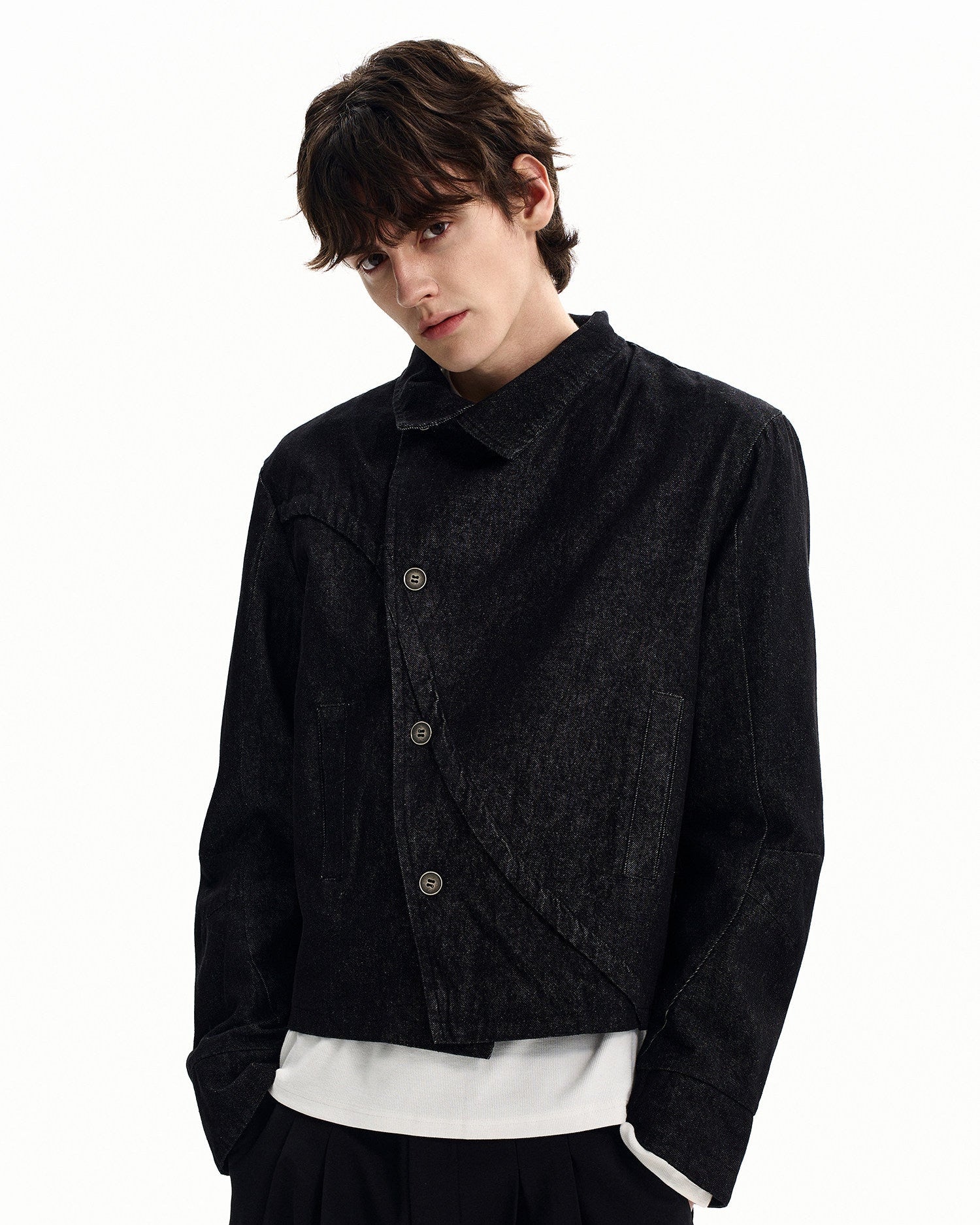 Cropped Raw Denim Jacket