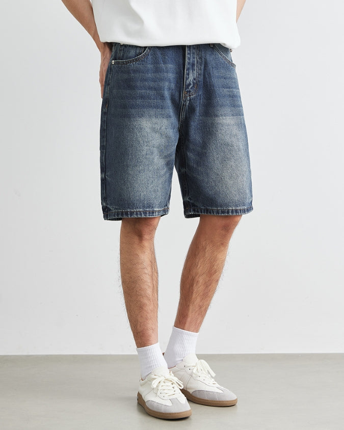 Navy Wash Denim Short