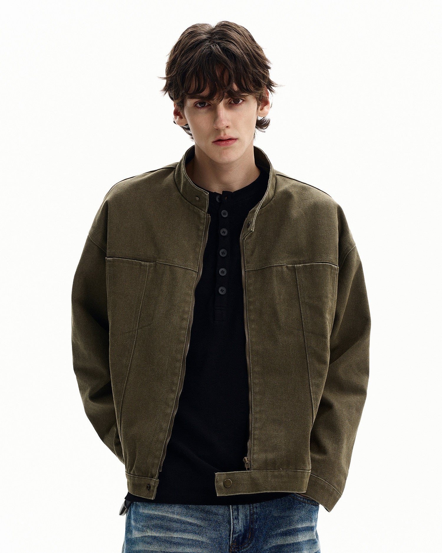 Clean Cut Canvas Zip Jacket