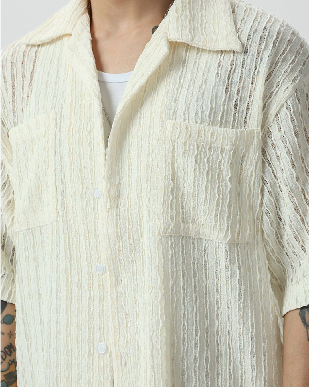 Chemise à manches courtes Breezy Texture