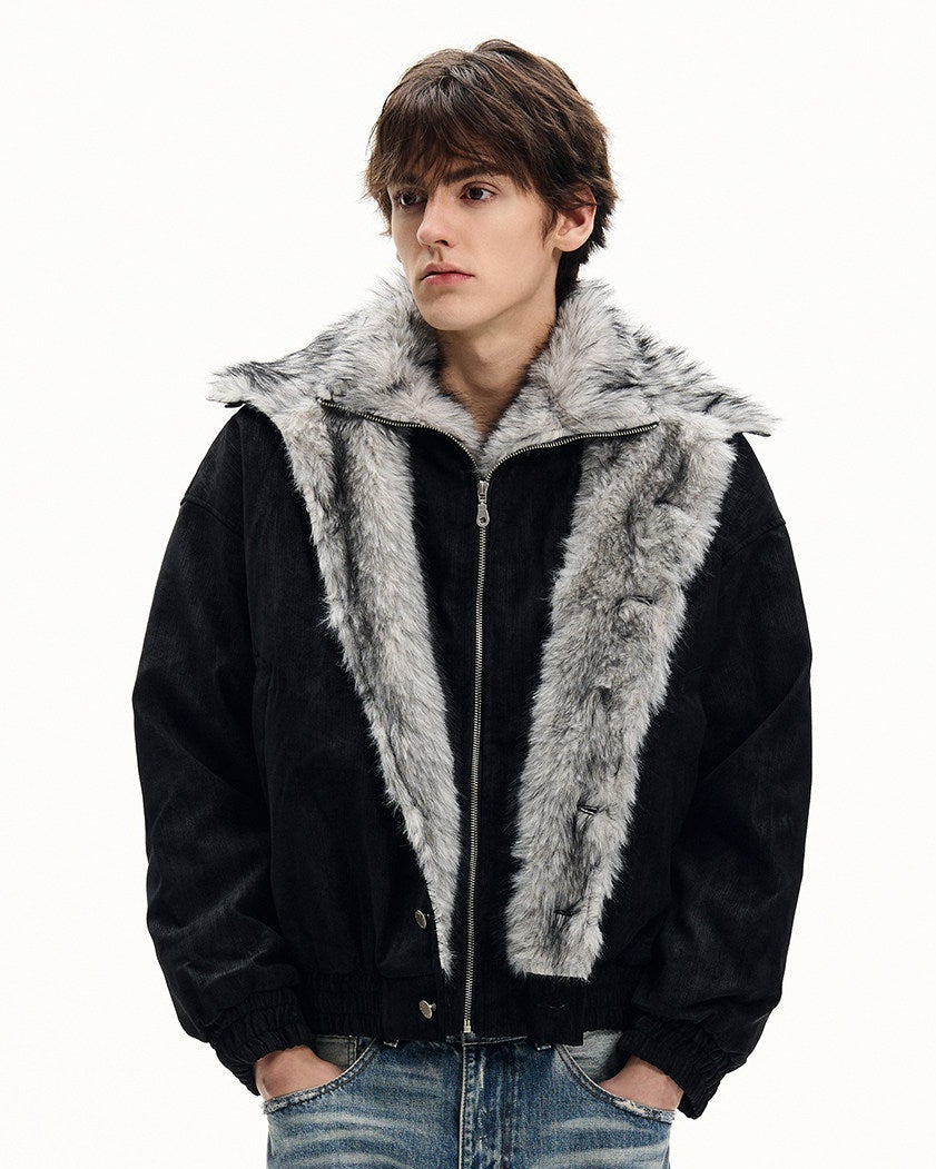 Corduroy Faux Fur Jacket