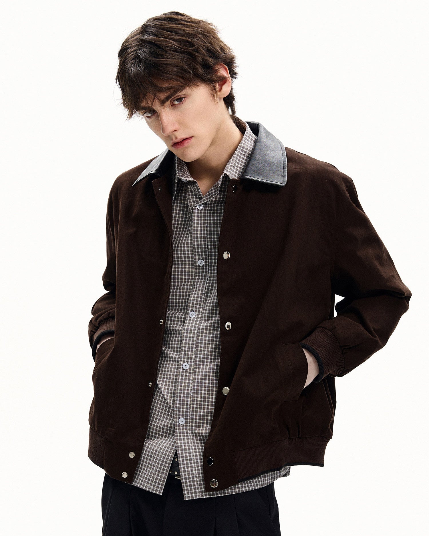 Structured Cotton Snap Jacket