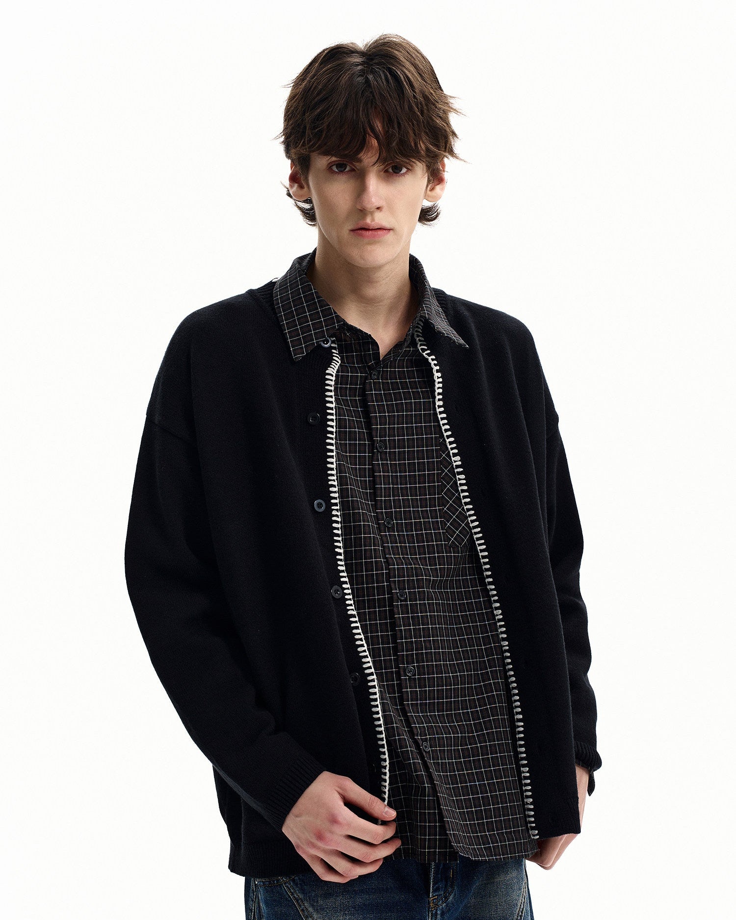 Fine Knit Button Cardigan